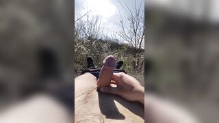 EXHIBITIONIST FOREST RANGER JERKING OFF HIS THICK COCK IN THE FIELD *** PUBLIC *** FEARLESS ***