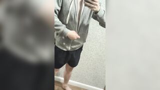 horny guy shows his sexy body in front of the mirror