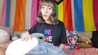 Trans Girl tops her Shark Plushie's Fuckhole
