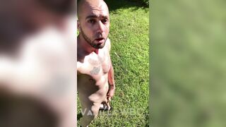 Caught jerking cock outside