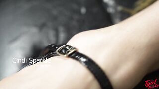 TGIRLPOSTOP - Cindi Sparkle Flexes Her Post Op Pussy