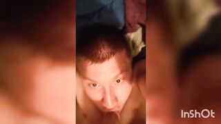 Guys SUCKS his OWN sexy COCK, Masturbates too Finish!