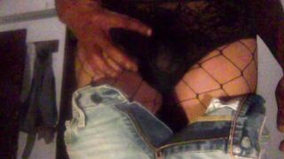 Her fishnets and panties