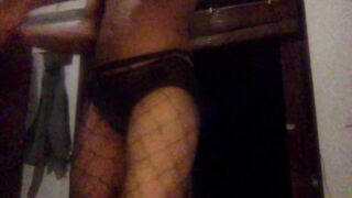 Her fishnets and panties