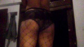 Her fishnets and panties