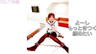 ＜女装＞ミニスカセーラーコスプレ x 拘束