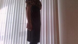 Trans Showing off in a Cheetah Dress