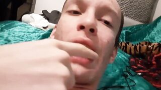 Giving myself a white christmas cum facial!