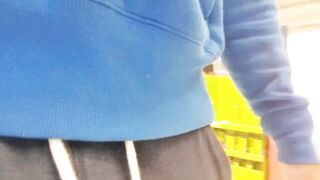 Would you like to suck my cock at the supermarket? risky masturbation