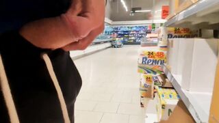 Would you like to suck my cock at the supermarket? risky masturbation