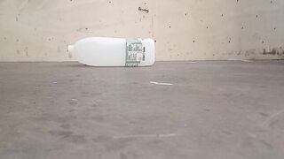 Plastic Bottle Crush. Squashed flat by my 89kg size 11 boots ????????