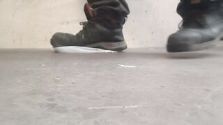 Plastic Bottle Crush. Squashed flat by my 89kg size 11 boots ????????