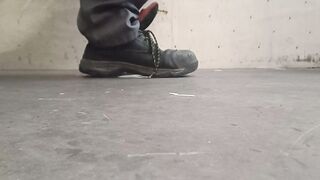 Plastic Bottle Crush. Squashed flat by my 89kg size 11 boots ????????