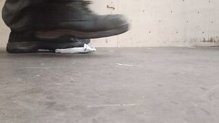 Plastic Bottle Crush. Squashed flat by my 89kg size 11 boots ????????