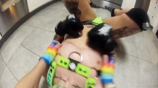 My Omega Puppy Playing With His Toys and Eating Out of His Bowl