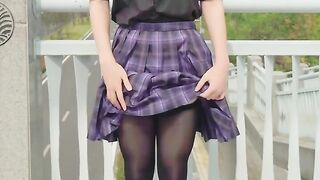 【伪娘】黑丝天桥露出（完整版Patreon）