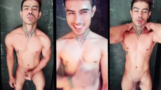 colombiano latino mostrando la verga a la camara