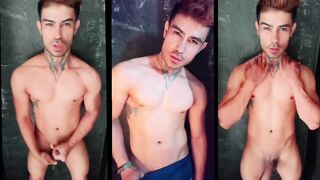 colombiano latino mostrando la verga a la camara