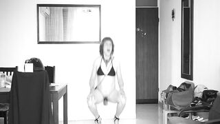 Crossdresser show on high heels