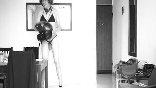 Crossdresser show on high heels