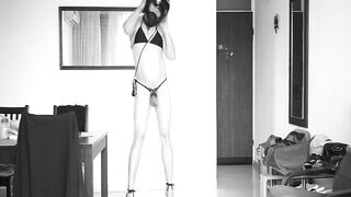 Crossdresser show on high heels