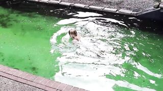 Morning Bathing In Negligee & Nylon Stockings