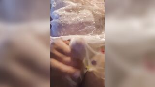 Cumming in sheer panties