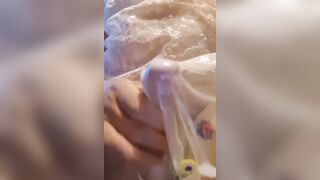 Cumming in sheer panties