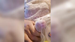 Cumming in sheer panties