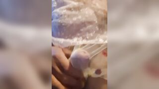 Cumming in sheer panties