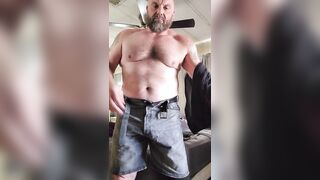 Muscular amputee gets undressed for you