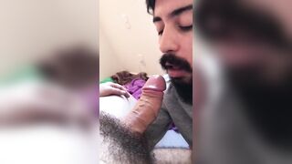 MY HUSBAND WAS NOT ABLE TO HOLD IT AND HE CUM IN MY MOUTH