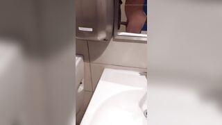 so hot exciting masturbation in public places bathroom hope i don't get caught