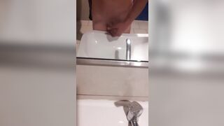 so hot exciting masturbation in public places bathroom hope i don't get caught