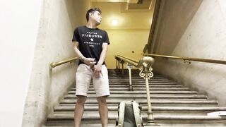 Latino Boy Shoots Cum in Chicago Union Station