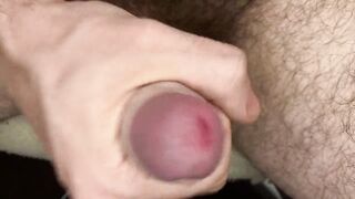 Close-up urethra, foreskin play, and jerking off to a creamy cumshot