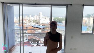 Colombian boy with huge cock has a big erection and pulls out his cum