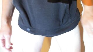 Hairy Cock Against the Wall