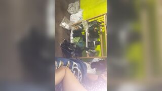 I insert and remove the plug stretching the ass of a Latina tranny before inserting my big cock into