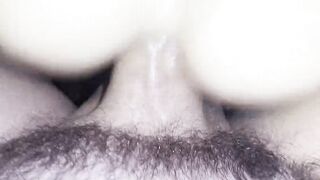 Sliding it in her toy ass