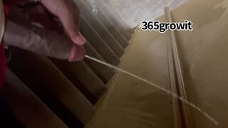 Tattooed BBC Pissing on Wall and Floor in Abandon Building
