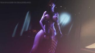 Elf girl with big tits jerking off big cock