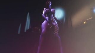 Elf girl with big tits jerking off big cock