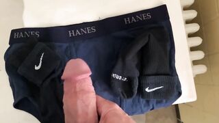 Spits all over his cock!