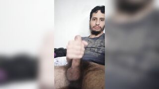 Hairy cock man jerking off his Big hairy dick