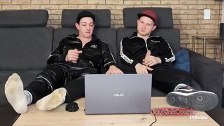 Watching porn and jerking together