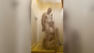 PAWG MILF Queen watches UCDK suck Daddy in the shower