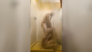PAWG MILF Queen watches UCDK suck Daddy in the shower