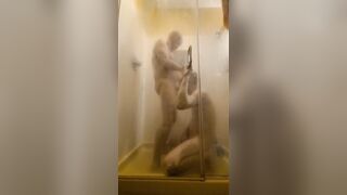 PAWG MILF Queen watches UCDK suck Daddy in the shower