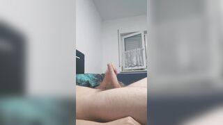 I cum my thick hairy cock